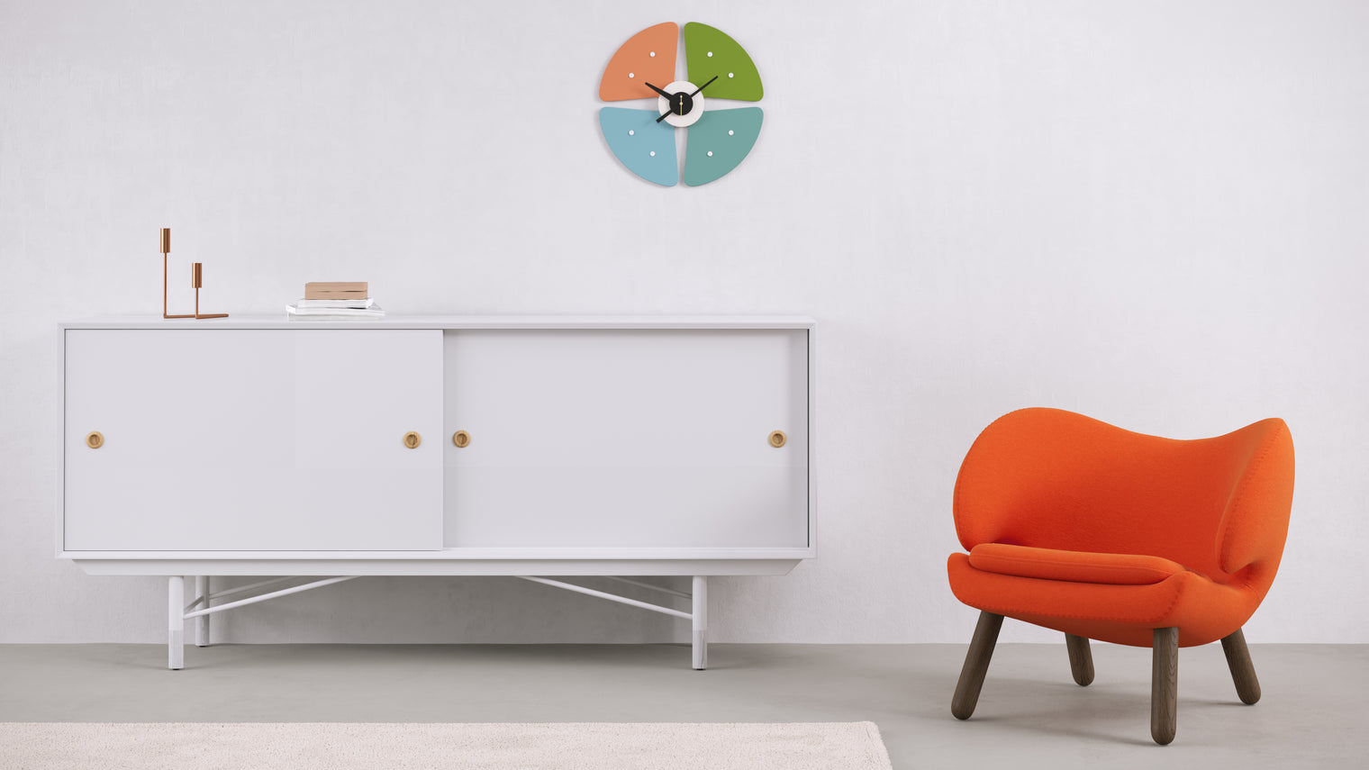 Ahead of its time | Inspired by the shape of flowers and flaunting a mesmerizing appearance that balances geometric and mid-century modern styles, the Fleur Wall Clock is sure to catch eyes and turn heads no matter where it’s featured. Kitchens, bedrooms, and living rooms are all great options for this wall clock.
