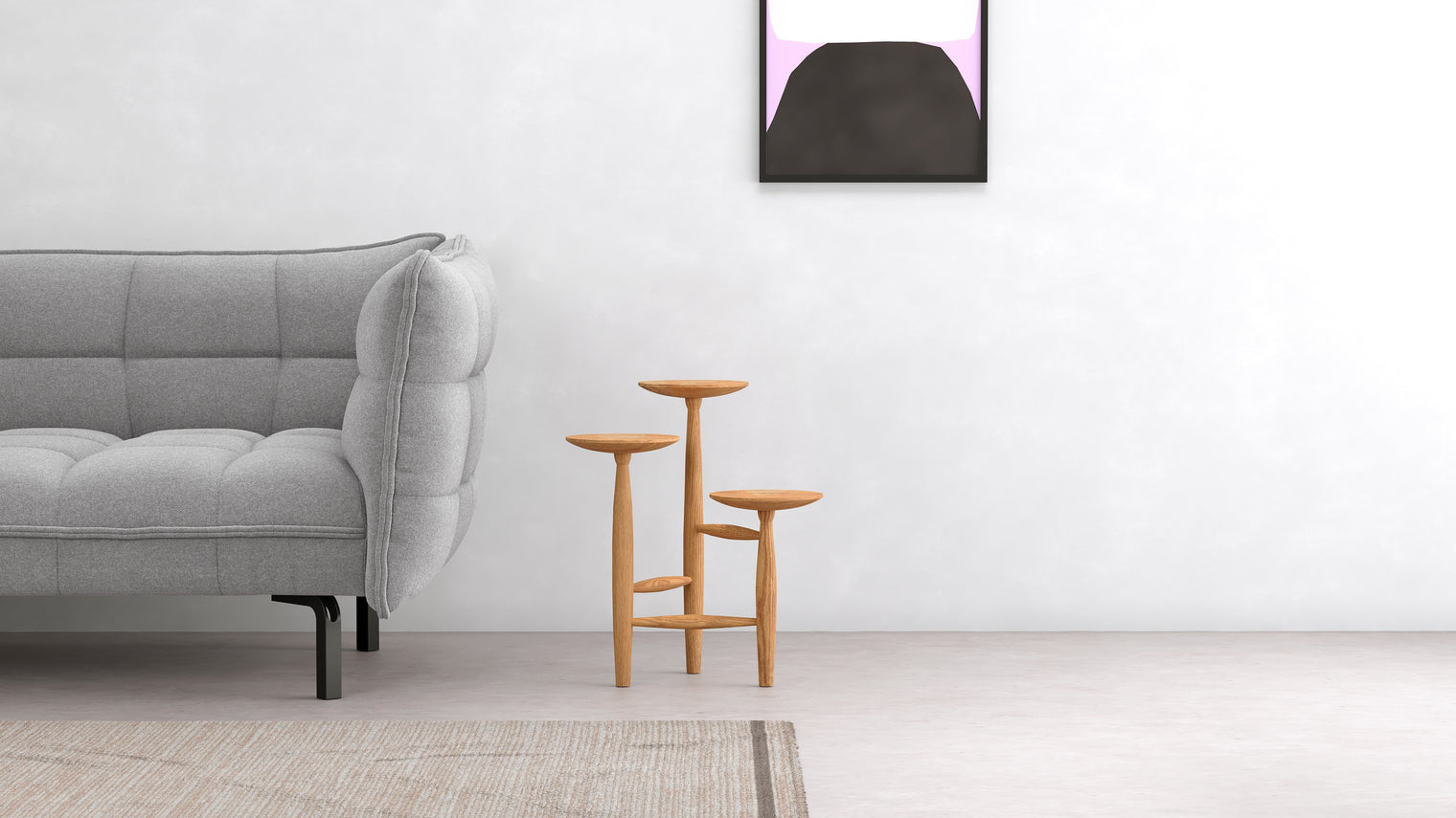 Twist on a Classic | Inspired by traditional forms, the Trio Side Table is a unique piece which features a trio of tops at different heights. A handy space-saver for beside the sofa or dead space in the corner of your room, the Trio Side Table has got plenty of space to rest a cup, lamp, book, or even a plant or two.
