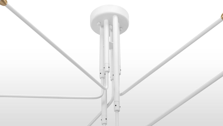 HIGHLY VERSATILE | Made from stainless steel and power coated for extra durability, this Mouille ceiling lamp is resistant to scratches, rusting, and stains. Hand finished with pride, this piece is made to last a lifetime.
