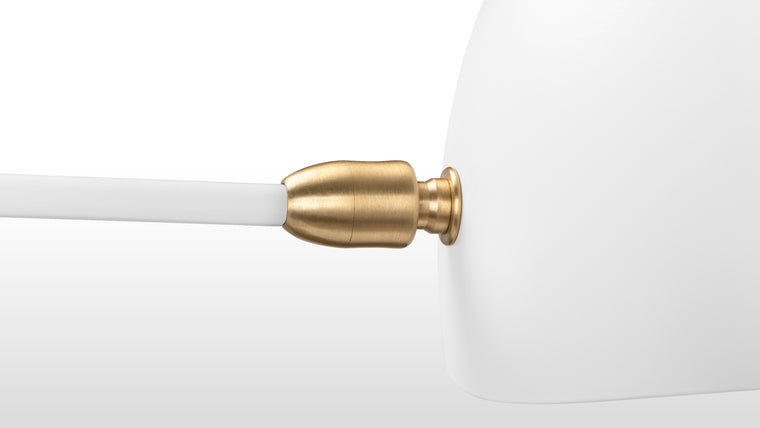 Highly Versatile | Made from stainless steel and power coated for extra durability, the Mouille Wall Sconce is resistant to scratches, rusting, and stains. Hand finished with pride, this piece is made to last a lifetime.
