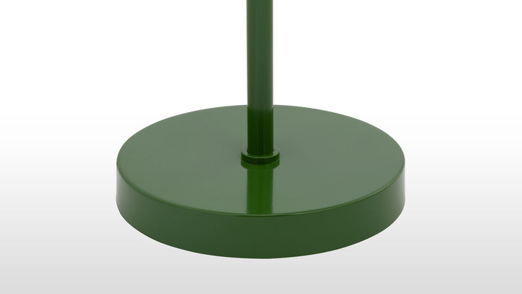 PERFECTLY BALANCED | Clean, simple, yet striking, this floor lamp is designed in perfect balance. Durable materials and hard edges are softened by the gentle domed shade and curved stem, available in a range of finishes from classic black to playful red.
