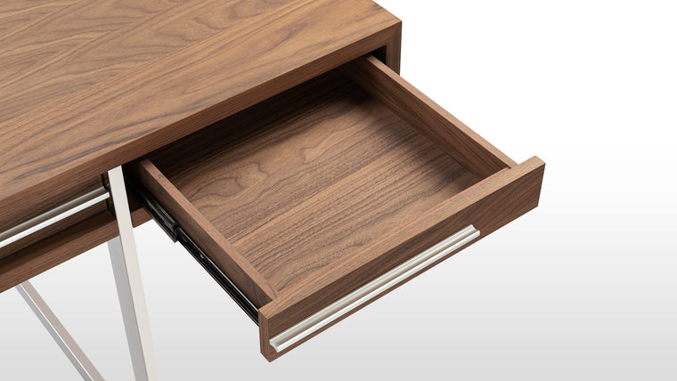 Top to Bottom | From its spacious surface to the roomy drawers, this desk gives you space for showcasing, storing, and utilizing what you love most. Keep your workspace clean, clear, and clutter-free without compromising on style.
