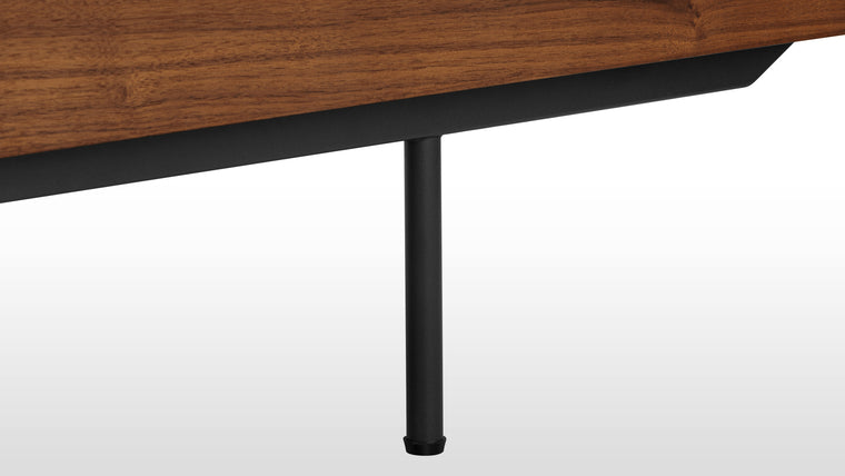 Quality Details | This sophisticated sideboard features a rich walnut veneer and strong steel base. Its quality materials and long-lasting construction will thrive in casual or formal spaces for years to come.
