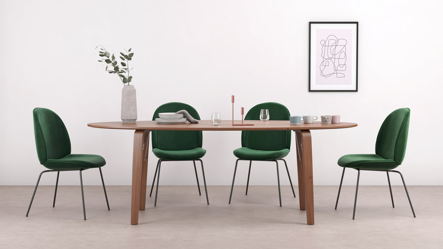 Beetle - Beetle Side Chair, Teal Velvet